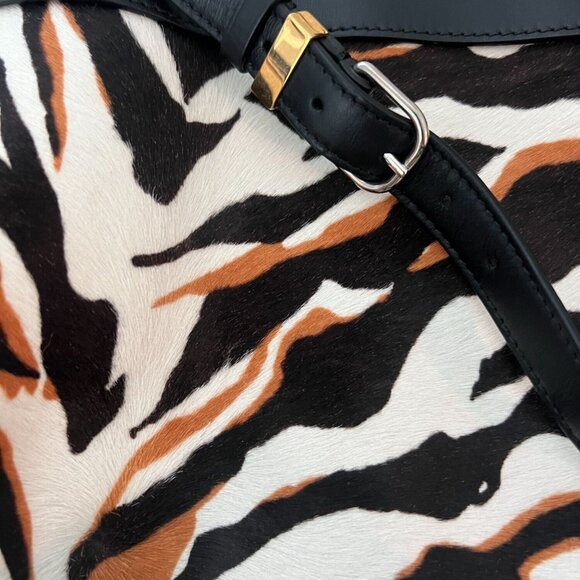 BALENCIAGA Limited Bergdorf Goodman 111th Aniv Zebra CalfHair Kendall Bucket Bag - Picture 15 of 16